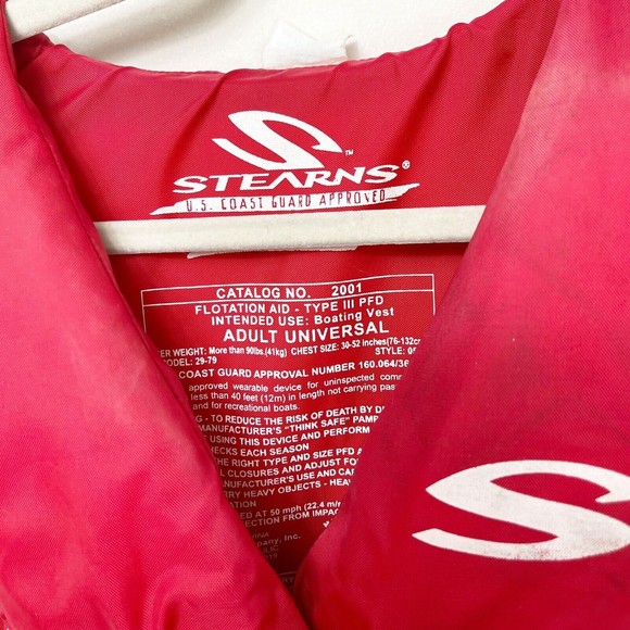 Stearns classic life vest boating vest Adult universal Type 3 u.s coast guard - Picture 2 of 4